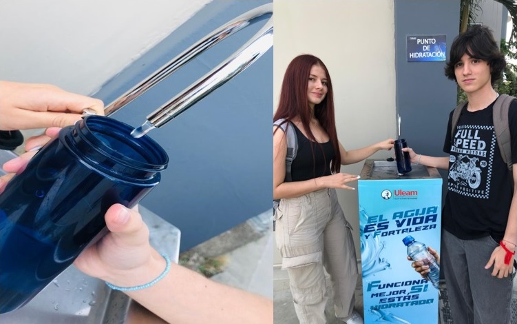 Punto de dispensación de agua en la ULEAM